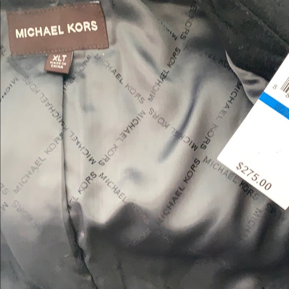 Michael Kors Wool Blend Big & Tall Lined Coat with Logo Scarf - XLT or 2XB - Picture 8 of 13